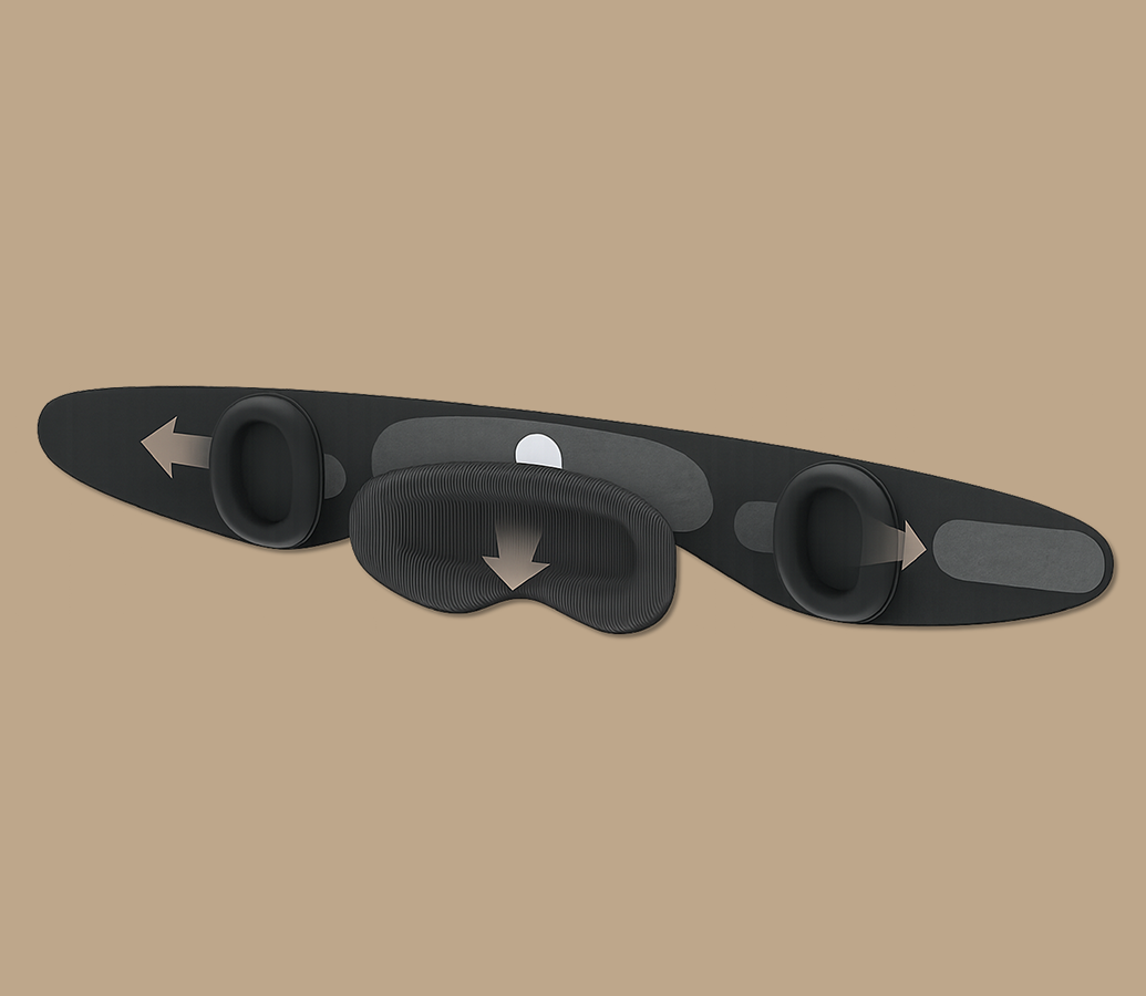 Hypnuse Hush sleep mask ear covers sliding independently for 24.5 dB noise reduction